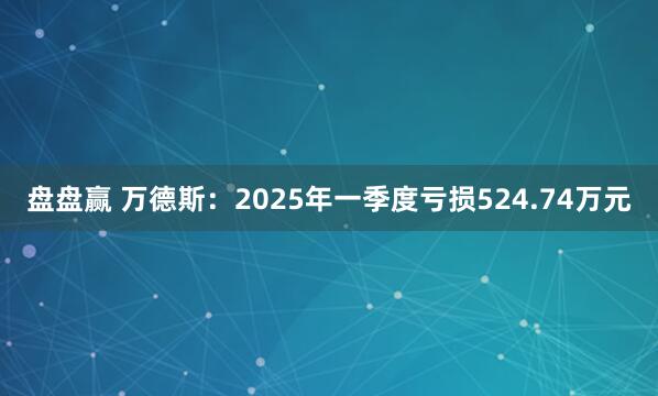 盘盘赢 万德斯：2025年一季度亏损524.74万元